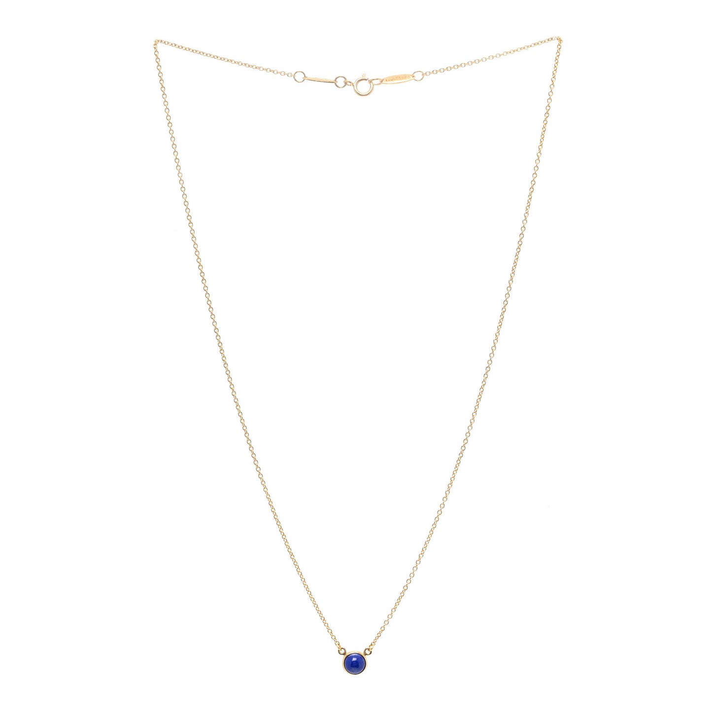 18K Yellow Gold Lapis Lazuli Elsa Peretti Color By The Yard Pendant Necklace