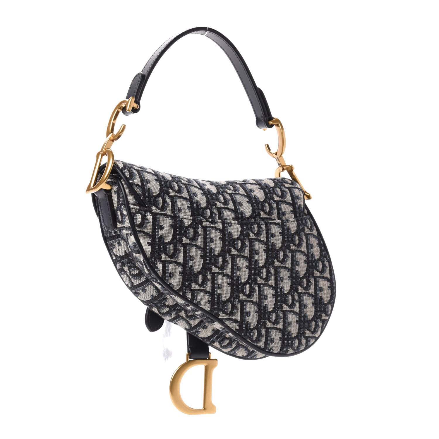 Christian Dior Oblique Mini Saddle Bag Blue 3 of 11
