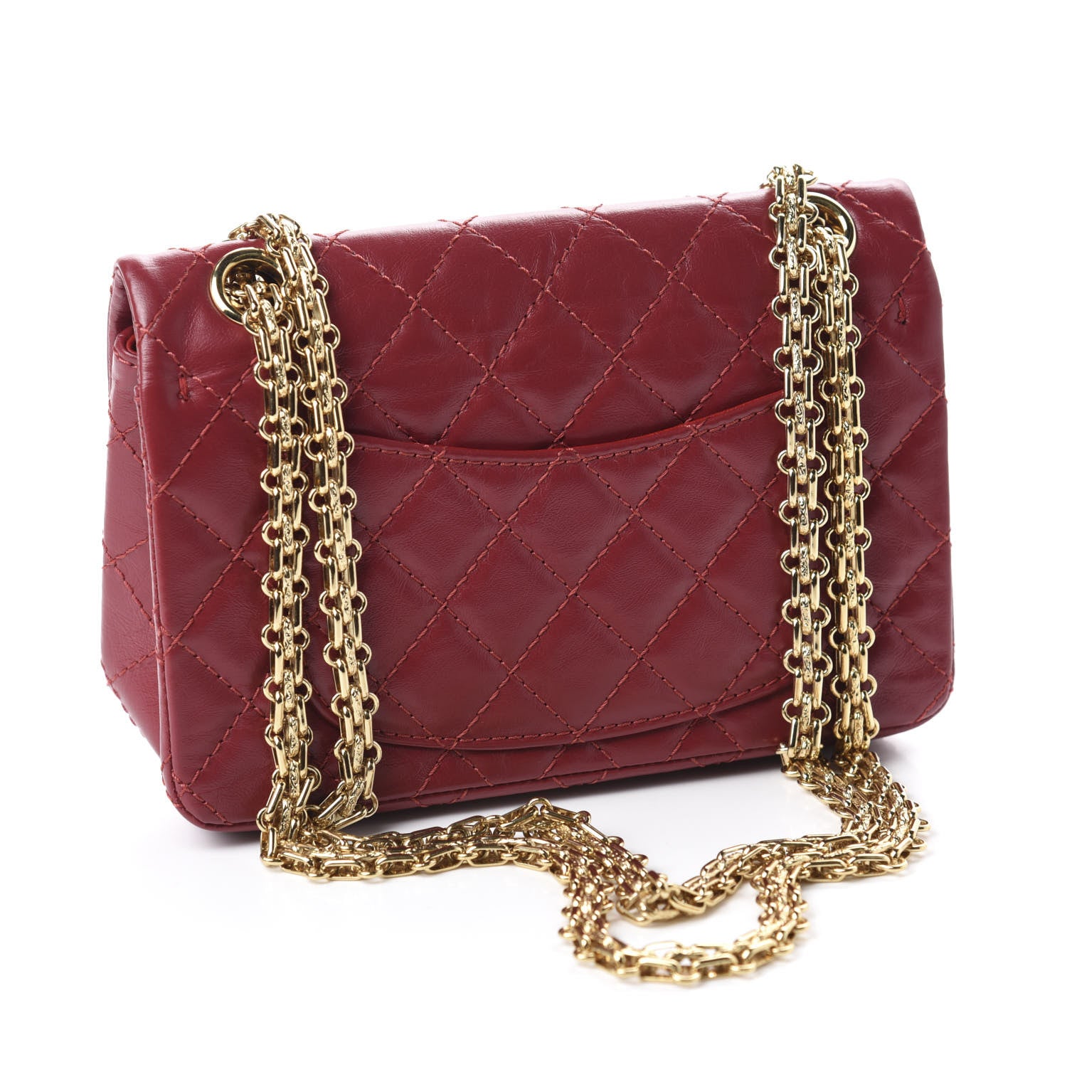 Chanel Aged Calfskin Quilted 2.55 Reissue Mini Flap Red 3 of 11
