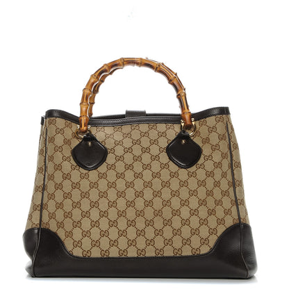 Gucci Monogram Medium Diana Bamboo Top Handle Tote Dark Brown 1 of 6