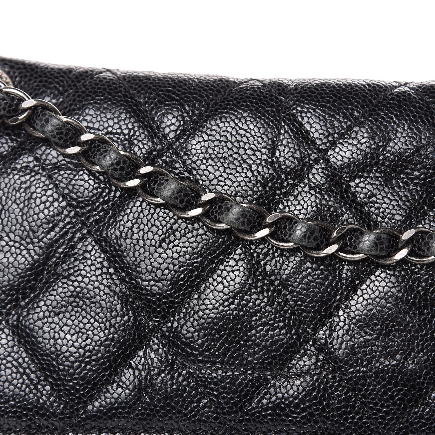 Chanel Crumpled Grained Calfskin Jumbo CC Crave Flap Black 12 of 15
