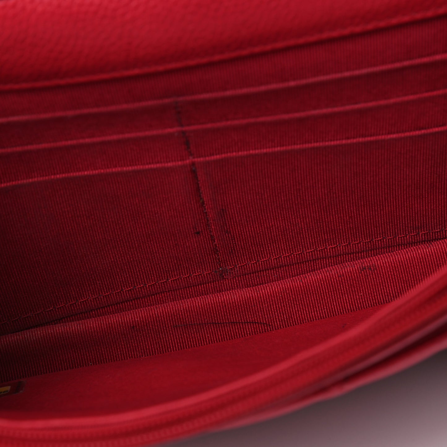 Caviar Quilted Wallet on Chain WOC Red