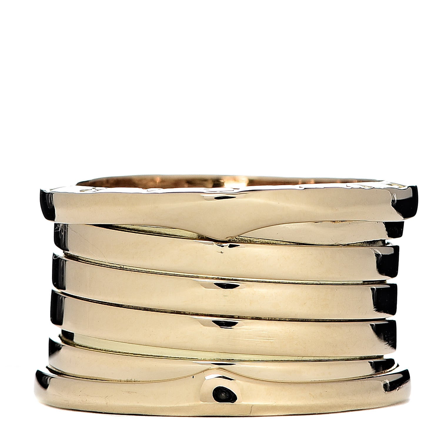 Bulgari 18K Yellow Gold B.Zero1 Five-Band Anniversary Ring 55 7.25 1 of 7