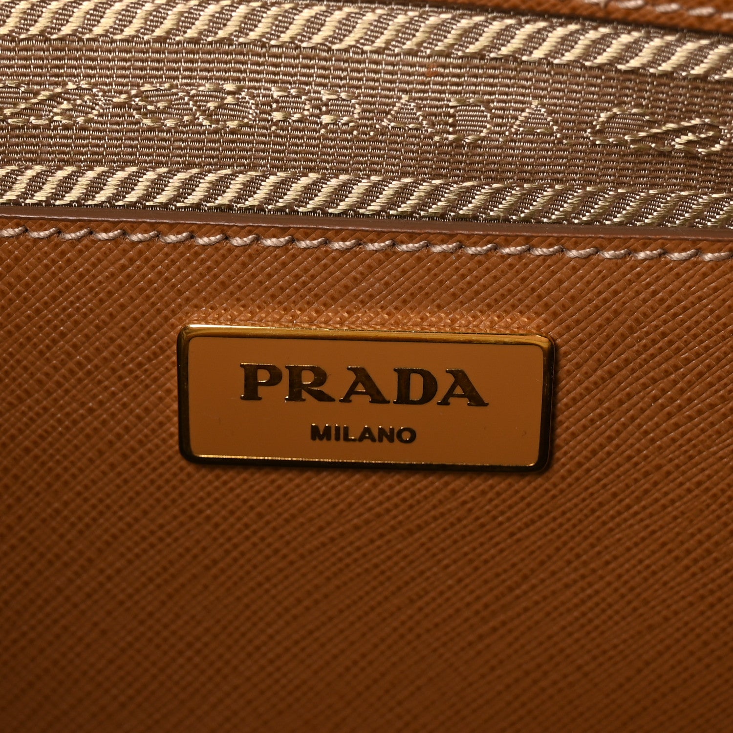 Prada Saffiano Lux Galleria Front Pocket Tote Caramel 6 of 9
