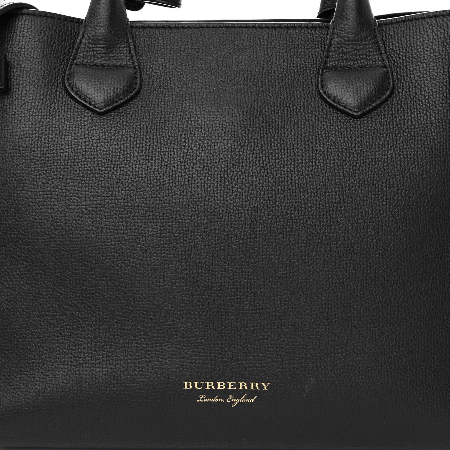 Derby Calfskin House Check Medium Banner Tote Black