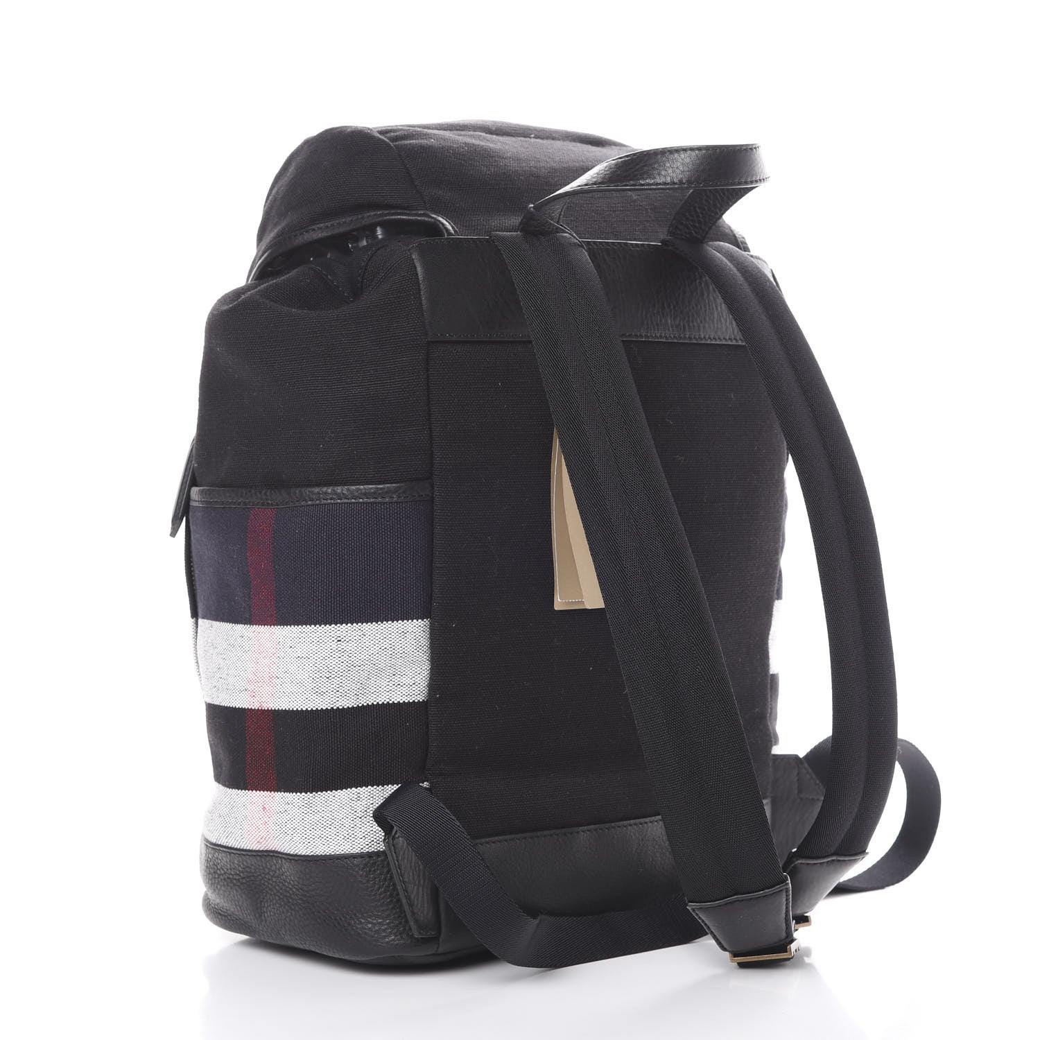 Burberry Overdyed Canvas Mega Check Drifton Backpack Black 2 of 10