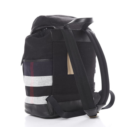 Burberry Overdyed Canvas Mega Check Drifton Backpack Black 2 of 10