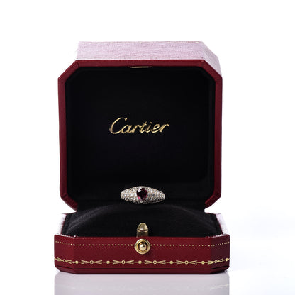 Cartier 18K Yellow Gold Diamond Ruby Simple Must Ring 51 5.75 7 of 7
