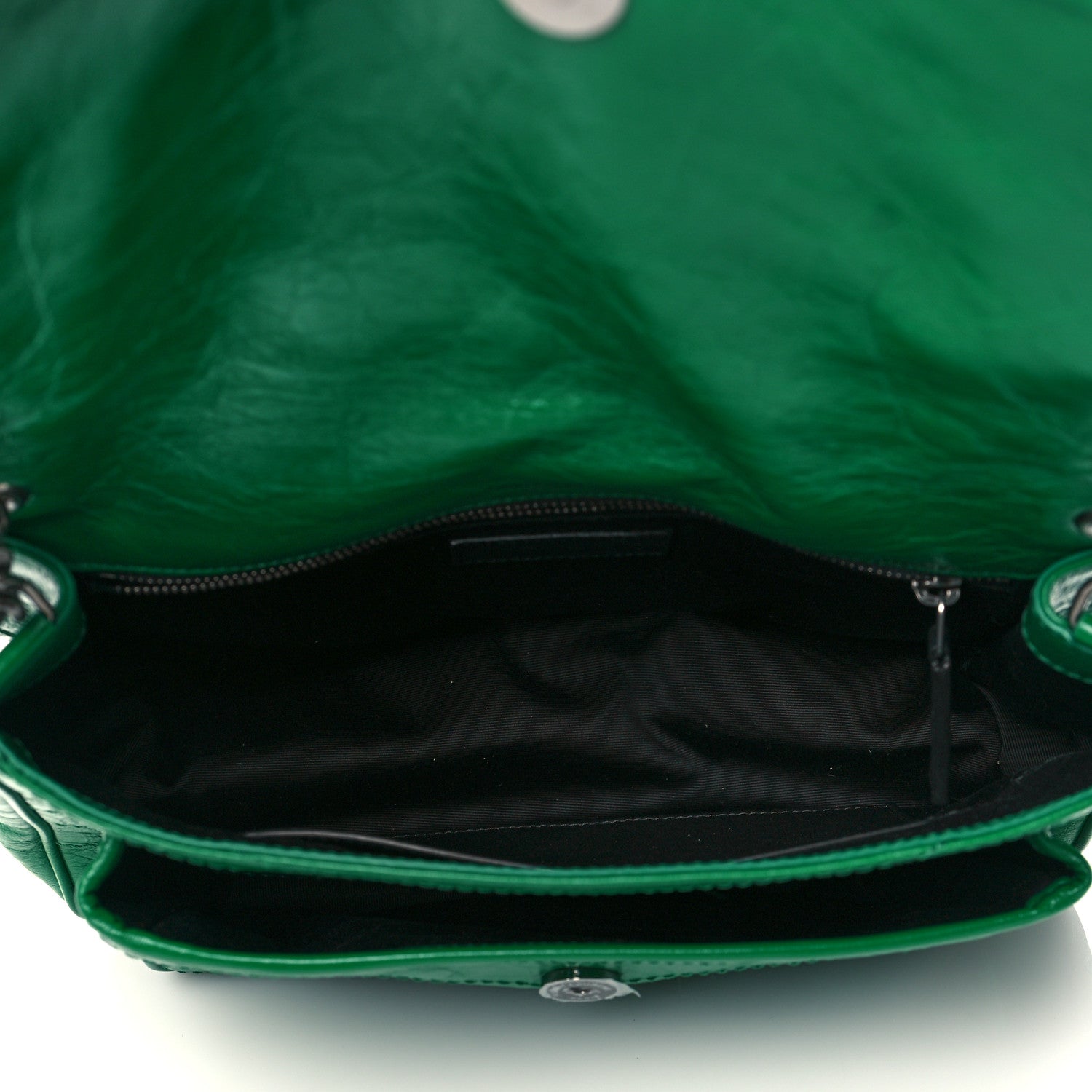 Saint Laurent Crinkled Calfskin Matelasse Monogram Medium Niki Chain Satchel New Vert Praire 5 of 10