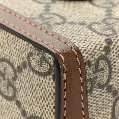 Gucci GG Supreme Monogram Mini Horsebit 1955 Shoulder Bag Beige Brown Sugar 12 of 16