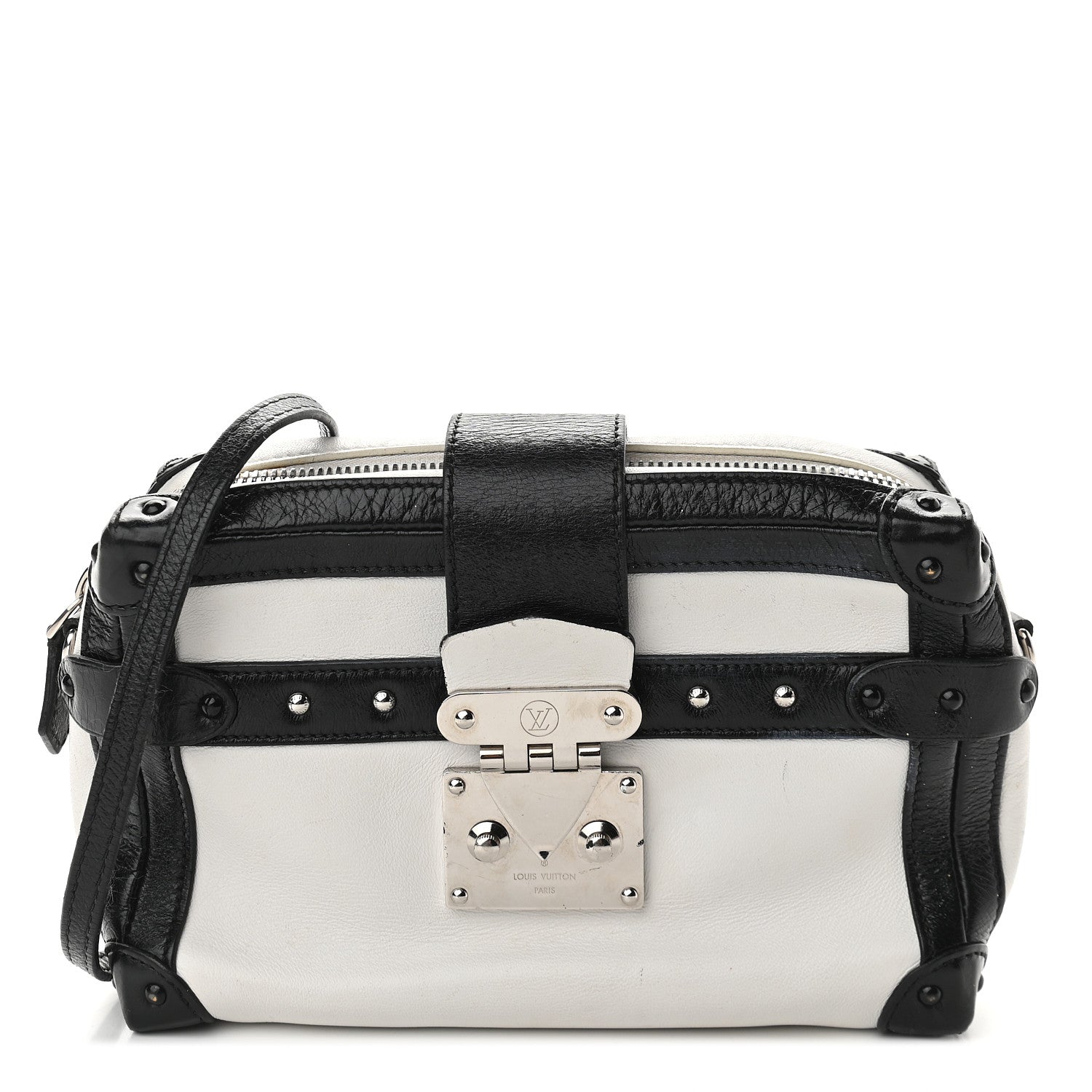 Louis Vuitton Calfskin Petite Malle Soft MM White 1 of 9