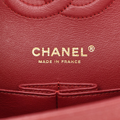 Chanel Iridescent Caviar Quilted Medium Double Flap Red 6 of 11