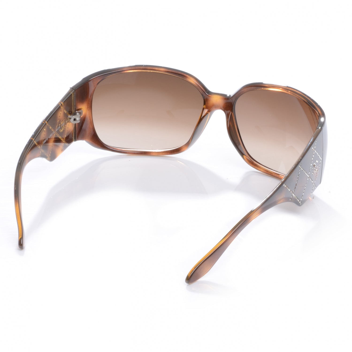 Chanel Tortoise Shell Crystal CC Logo Sunglasses 5080 B 2 of 5