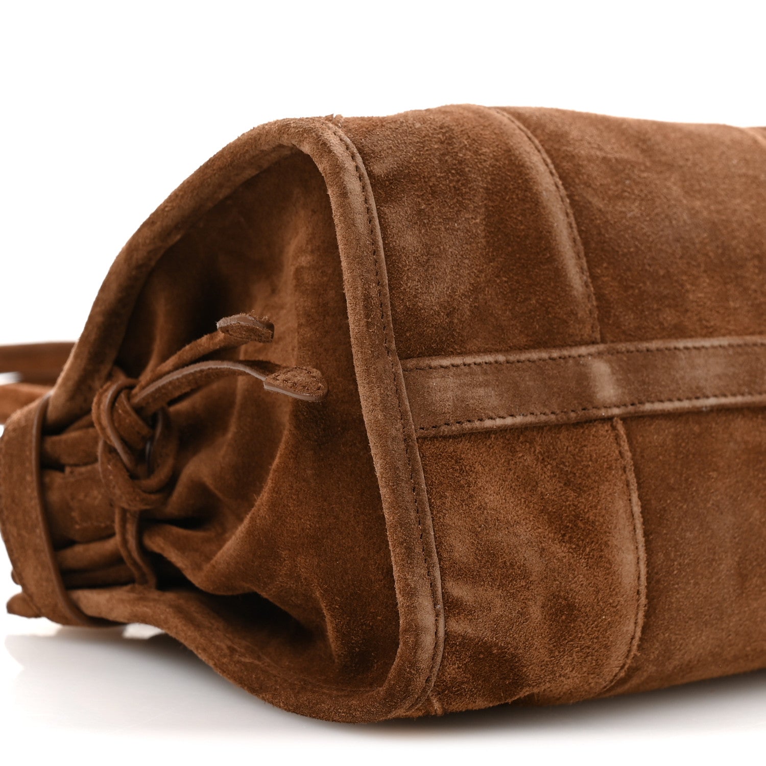 Prada Suede Triangle Medium Bonnie Shoulder Bag Cacao 9 of 10