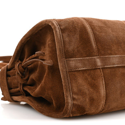 Prada Suede Triangle Medium Bonnie Shoulder Bag Cacao 9 of 10