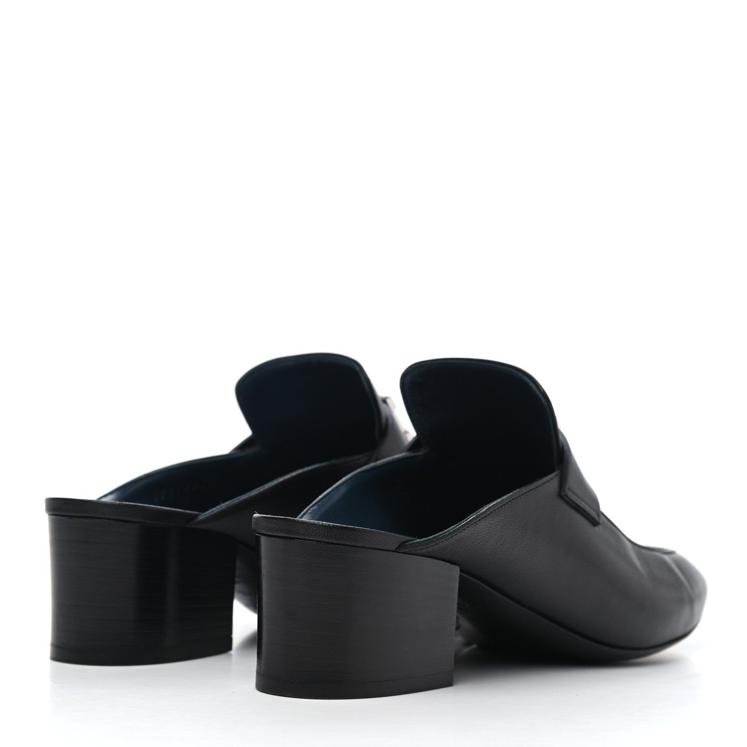 Hermes Goatskin Paradis Mules 37.5 Black 3 of 4