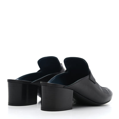 Hermes Goatskin Paradis Mules 37.5 Black 3 of 4