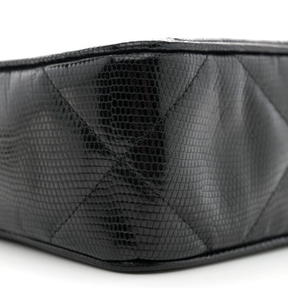 Chanel Lizard Quilted Small Tassel Camera Case Black 10 of 12