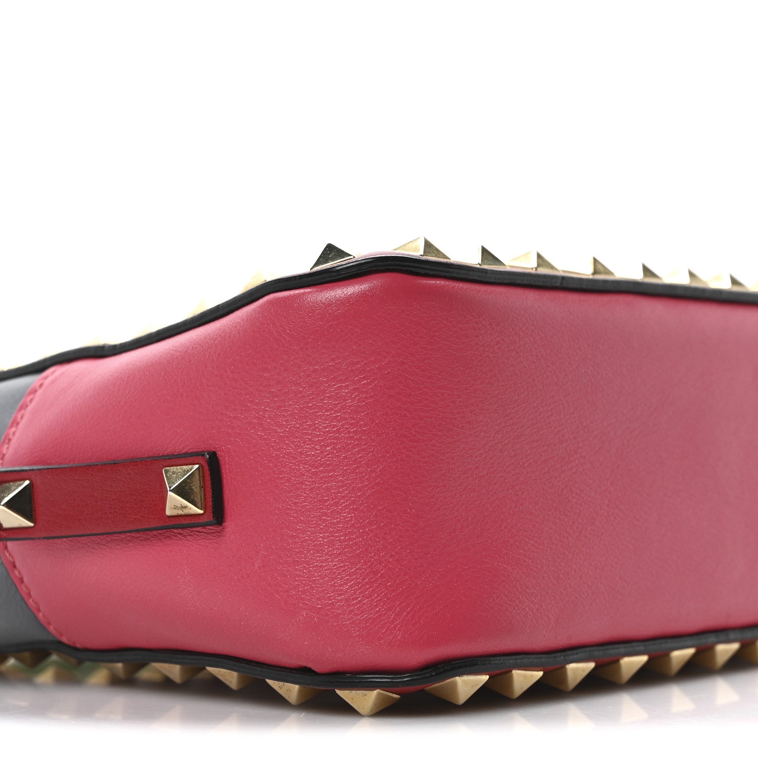 Valentino Garavani Vitello Colorblock Rockstud Camera Crossbody Bag Deep Rose Clover 8 of 9
