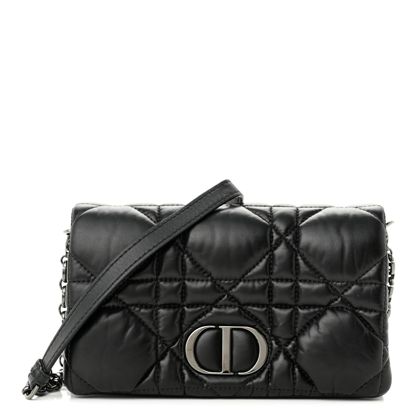 Calfskin Macrocannage Mini Caro Bag Black