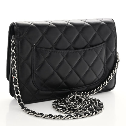 Chanel Lambskin Quilted Wallet On Chain WOC Black 3 of 10