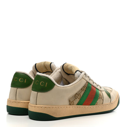 Gucci GG Monogram Nubuck Web Womens Screener Sneakers 35.5 New Sand Dusty Milk Vintage Green 4 of 11