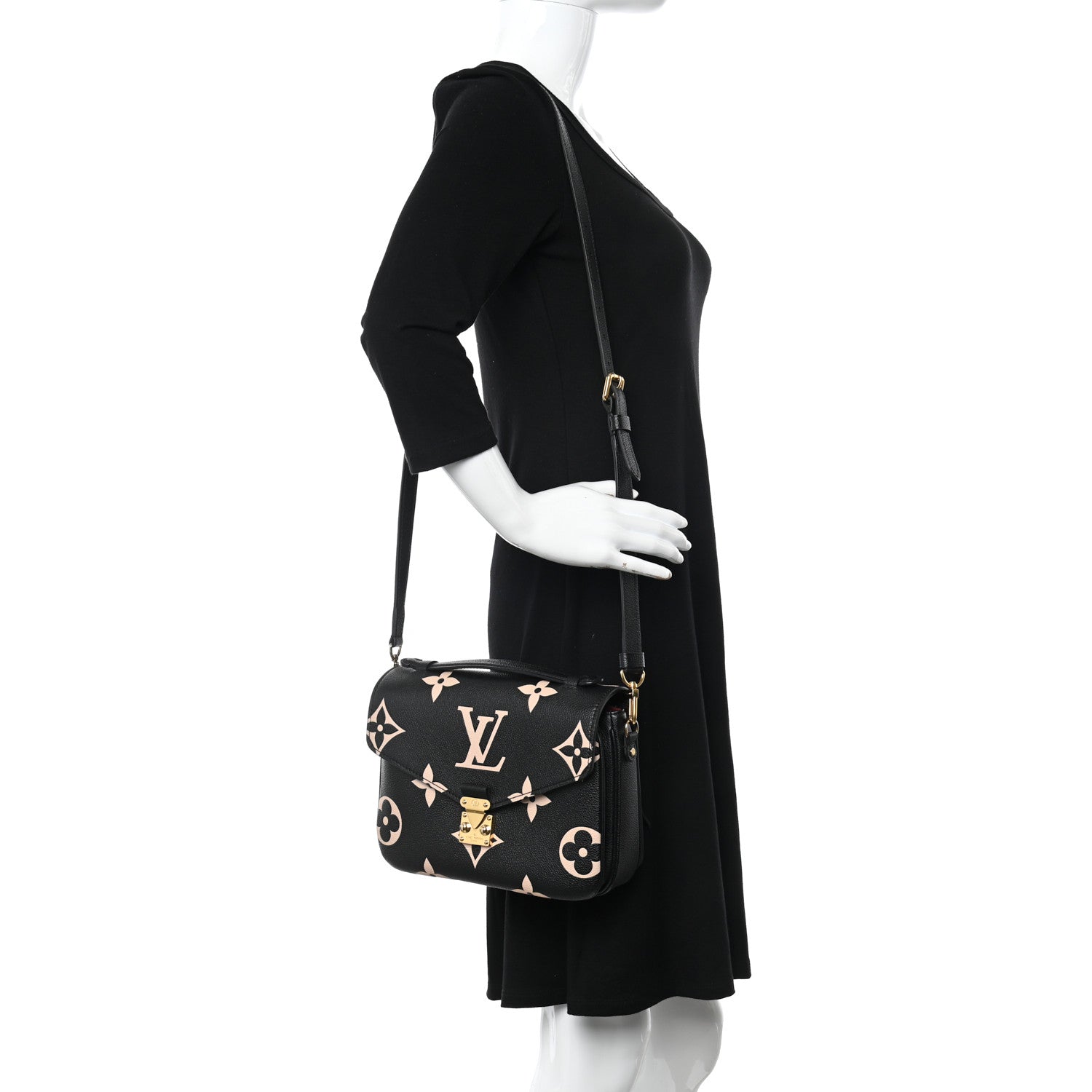 Louis Vuitton Empreinte Monogram Giant Pochette Metis Black Beige 2 of 12