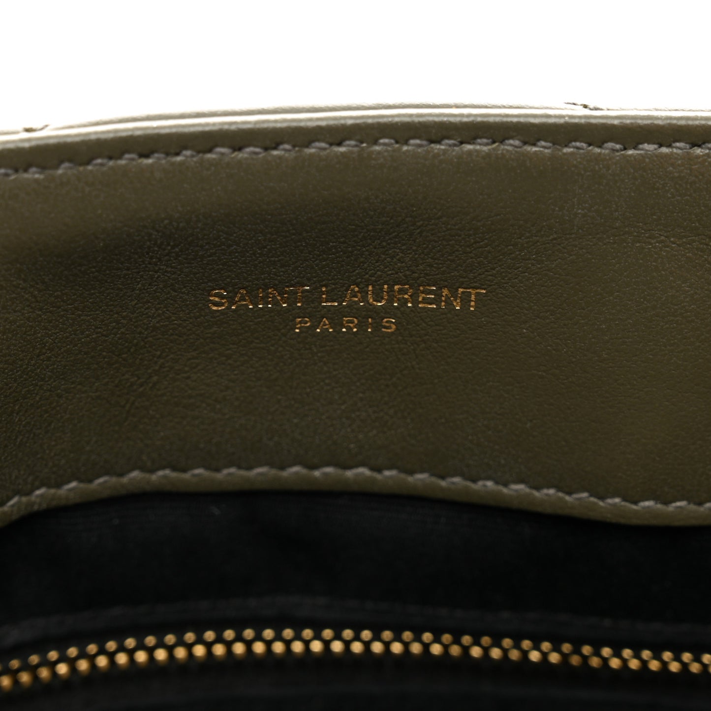 Calfskin Y Quilted Monogram Medium Loulou Chain Satchel Military Olive