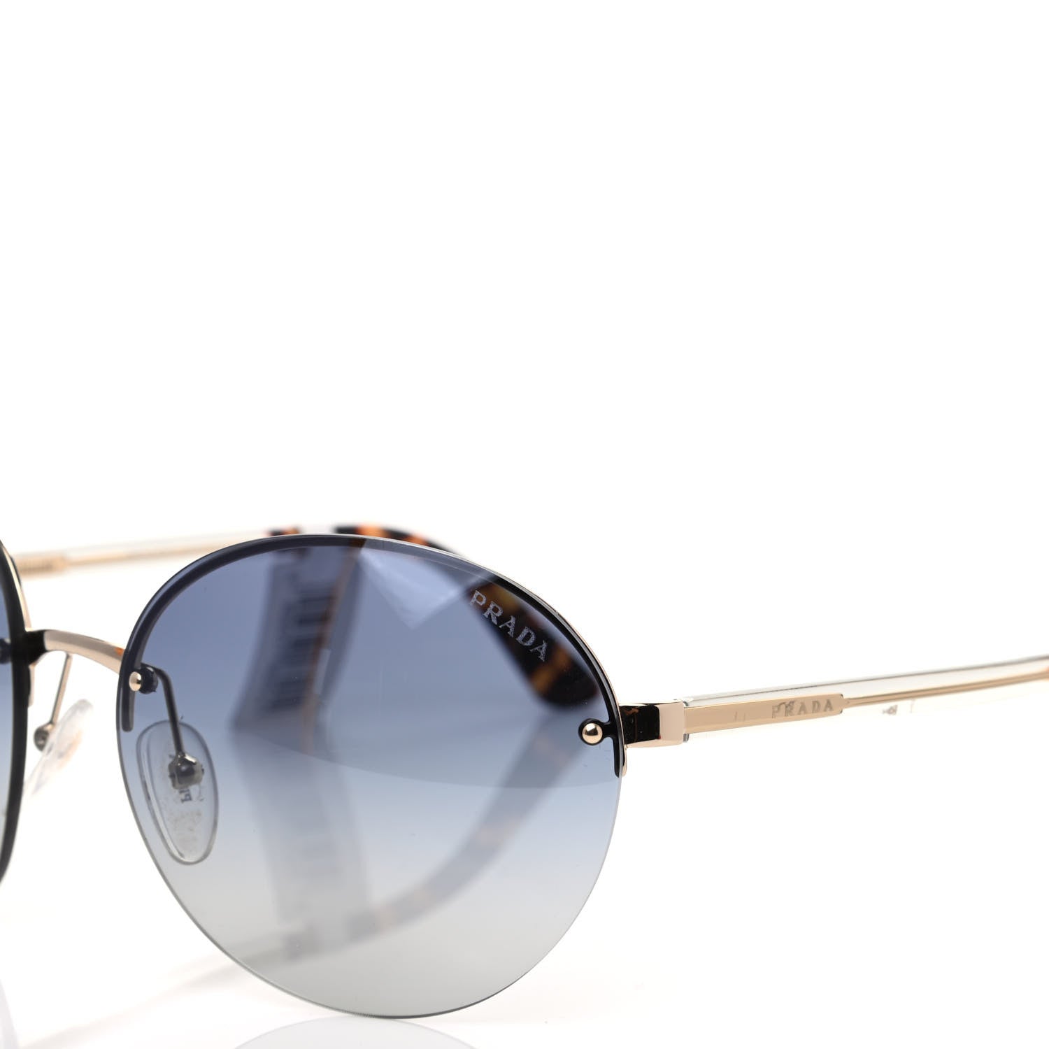Prada Metal Round Sunglasses SPR 68V Blue 7 of 8