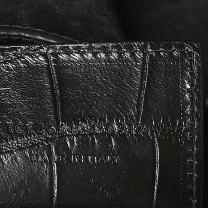 Saint Laurent Calfskin Crocodile Embossed Large Shopper Tote Black 8 of 12