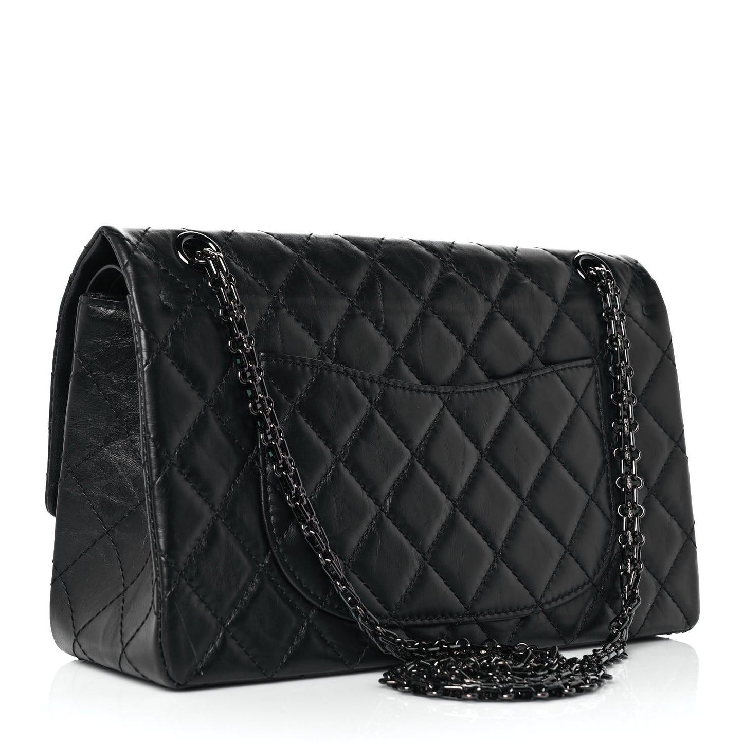 Aged Calfskin Quilted 2.55 Reissue 226 Flap So Black