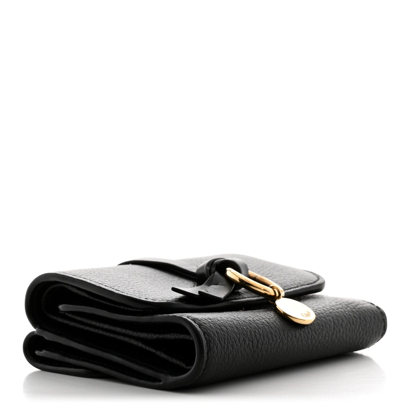 Calfskin Alphabet Tri-Fold Black