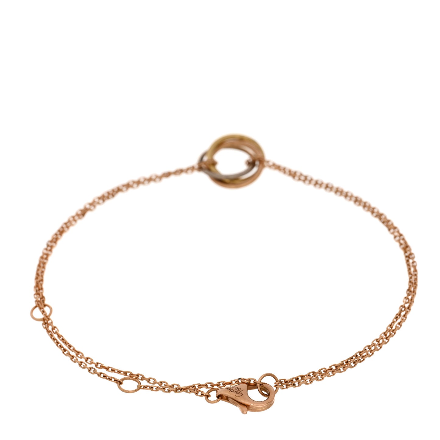 18K Pink Yellow White Gold Trinity Bracelet