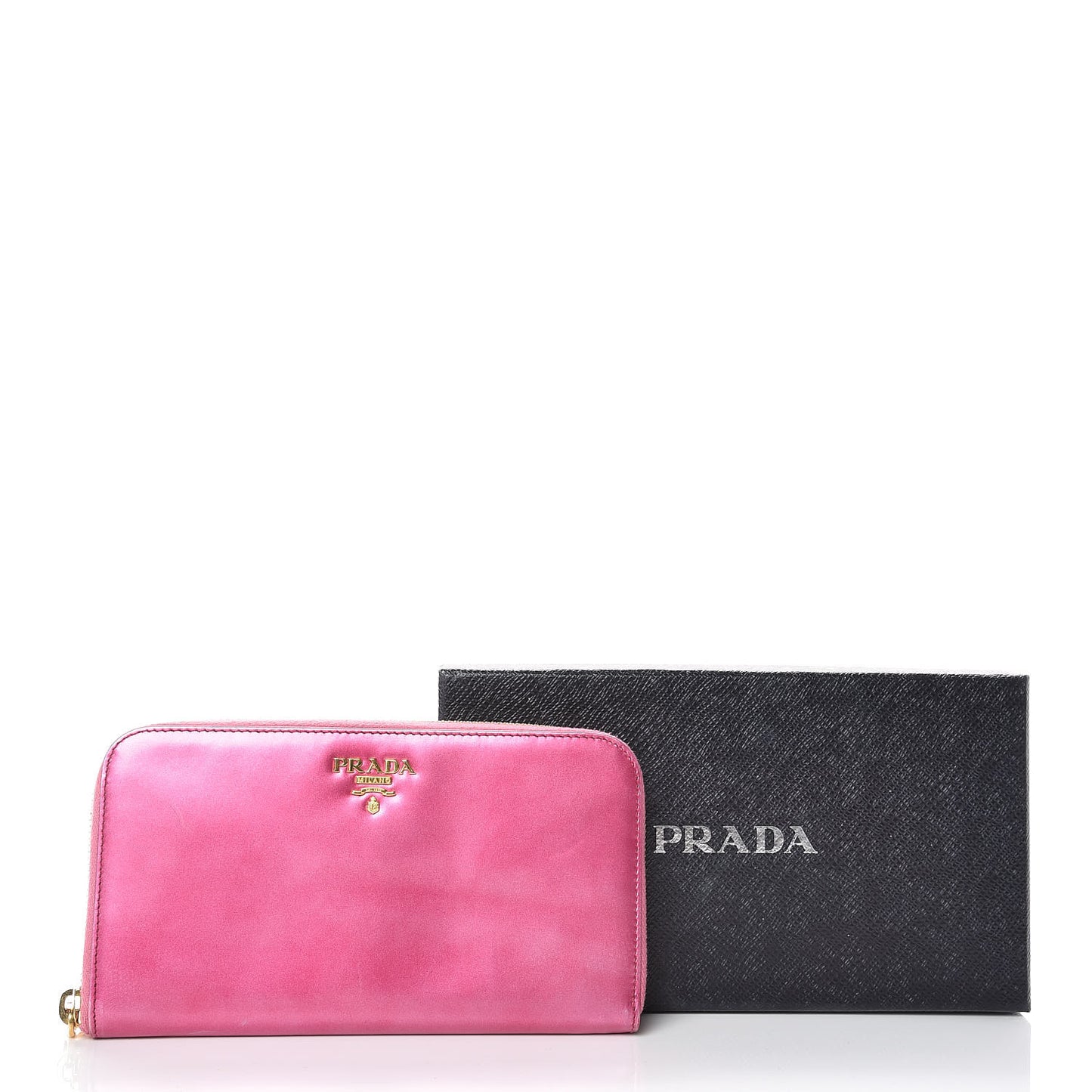Spazzolato Zip Around Wallet Fuxia