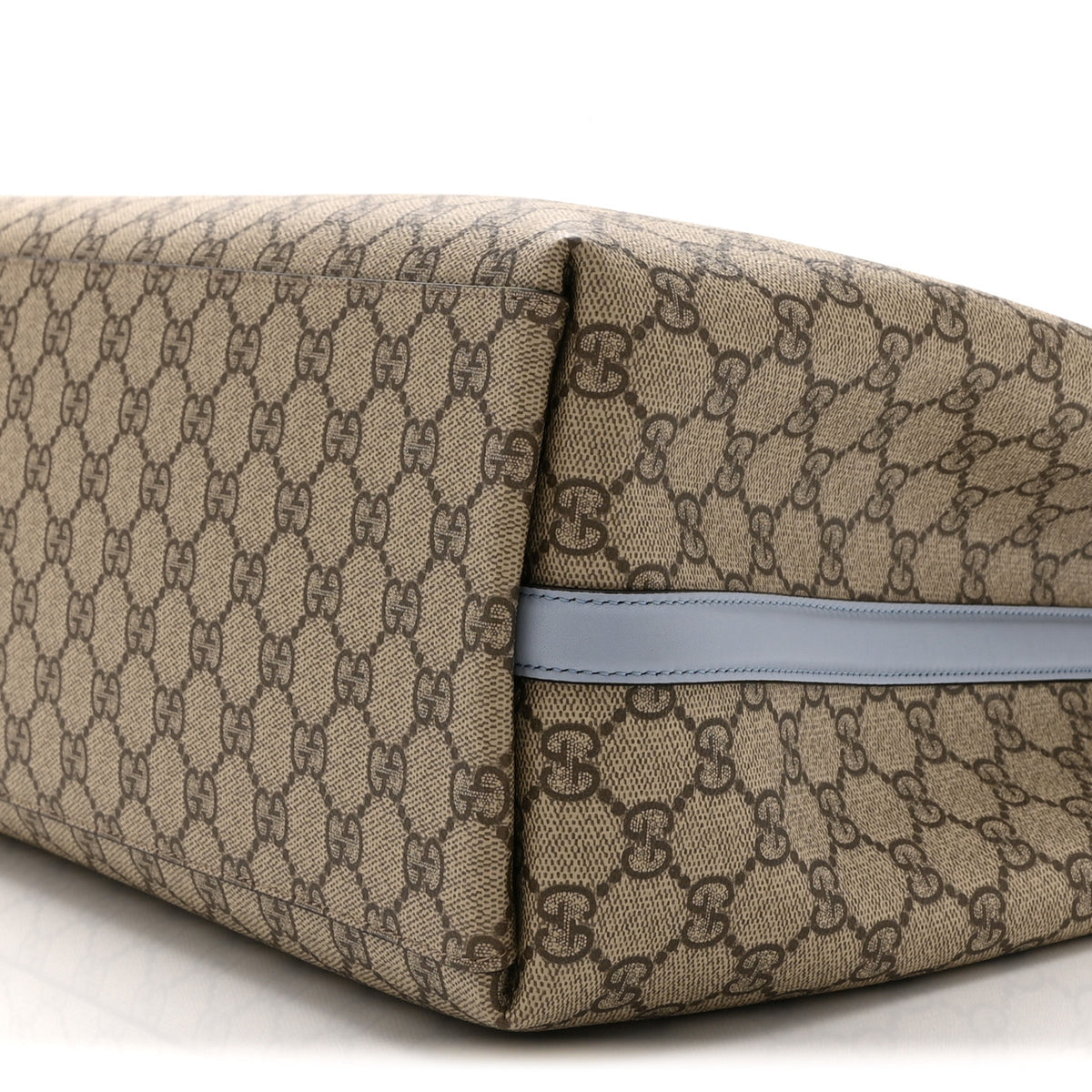 Gucci GG Supreme Monogram Emblem Large Tote Bag Beige Light Blue 10 of 10