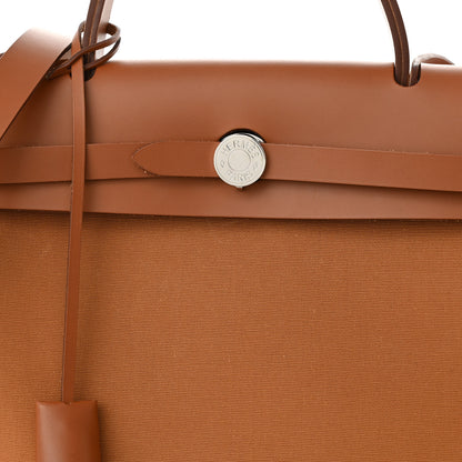 Hermes Toile Officier Vache Hunter Verso Herbag Zip PM 31 Dune Magnolia Fauve 10 of 12
