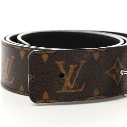 Louis Vuitton Monogram Macassar LV Initiales Reversible Belt 85 34 Black 6 of 7