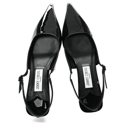 Jimmy Choo Patent Amel 50 Slingback Pumps 39.5 Black 2 of 11