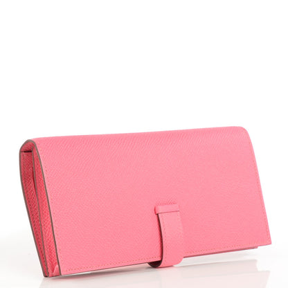 Hermes Epsom Bearn Gusset Wallet Rose Azalee 3 of 11