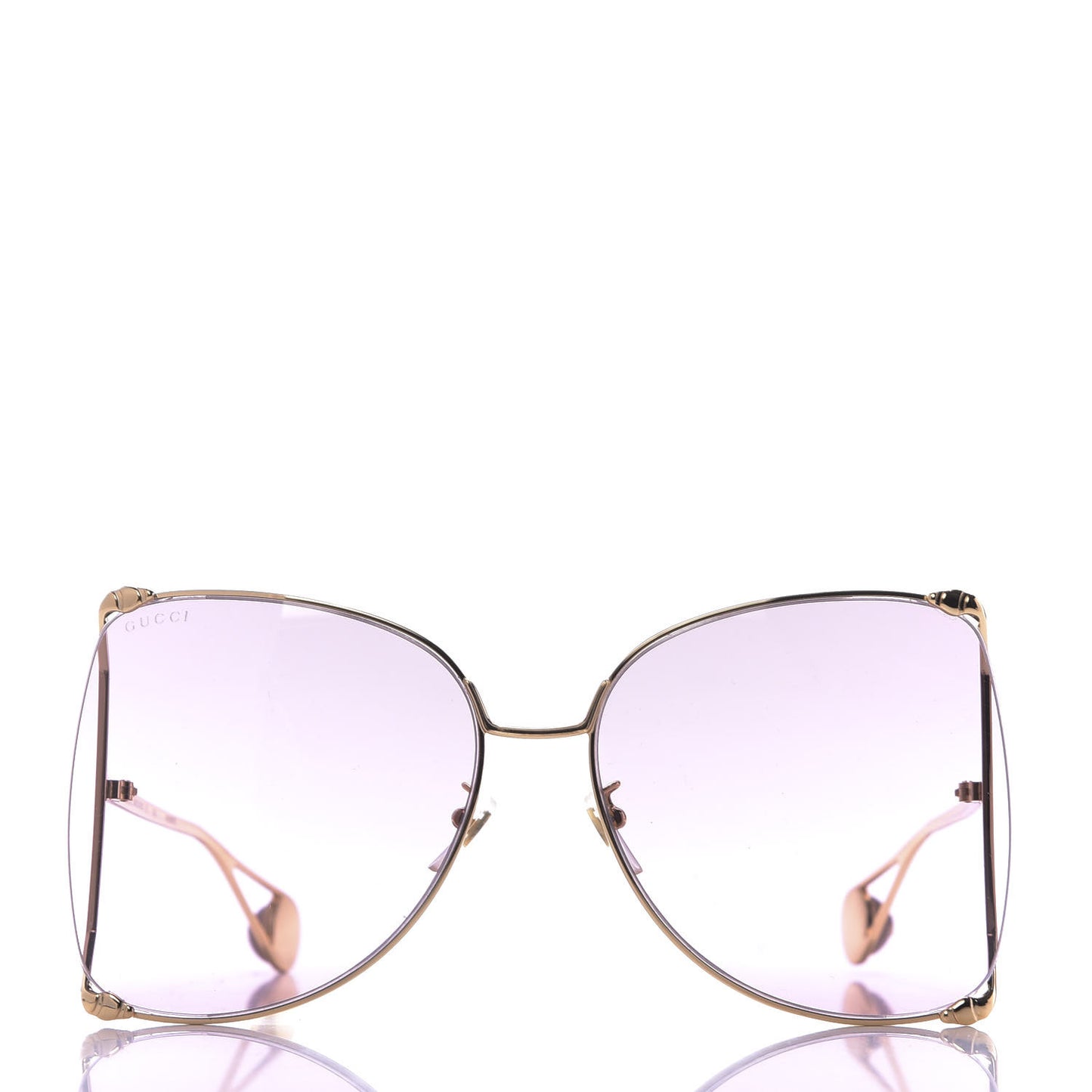 Metal Oversized Round Sunglasses GG0252S Gold Pink