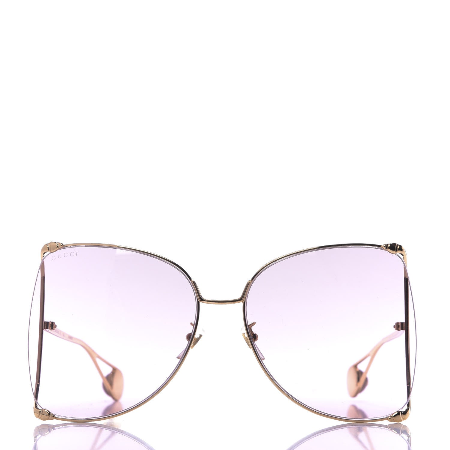 Gucci Metal Oversized Round Sunglasses GG0252S Gold Pink 2 of 7
