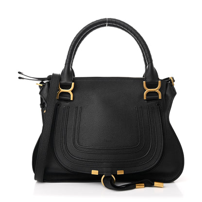 Chloe Calfskin Braided Medium Marcie Double Carry Black 1 of 10