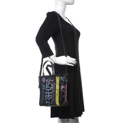 Balenciaga Agneau Arena Graffiti All Over XS Bazar Shopper Tote Black Multicolor 2 of 12