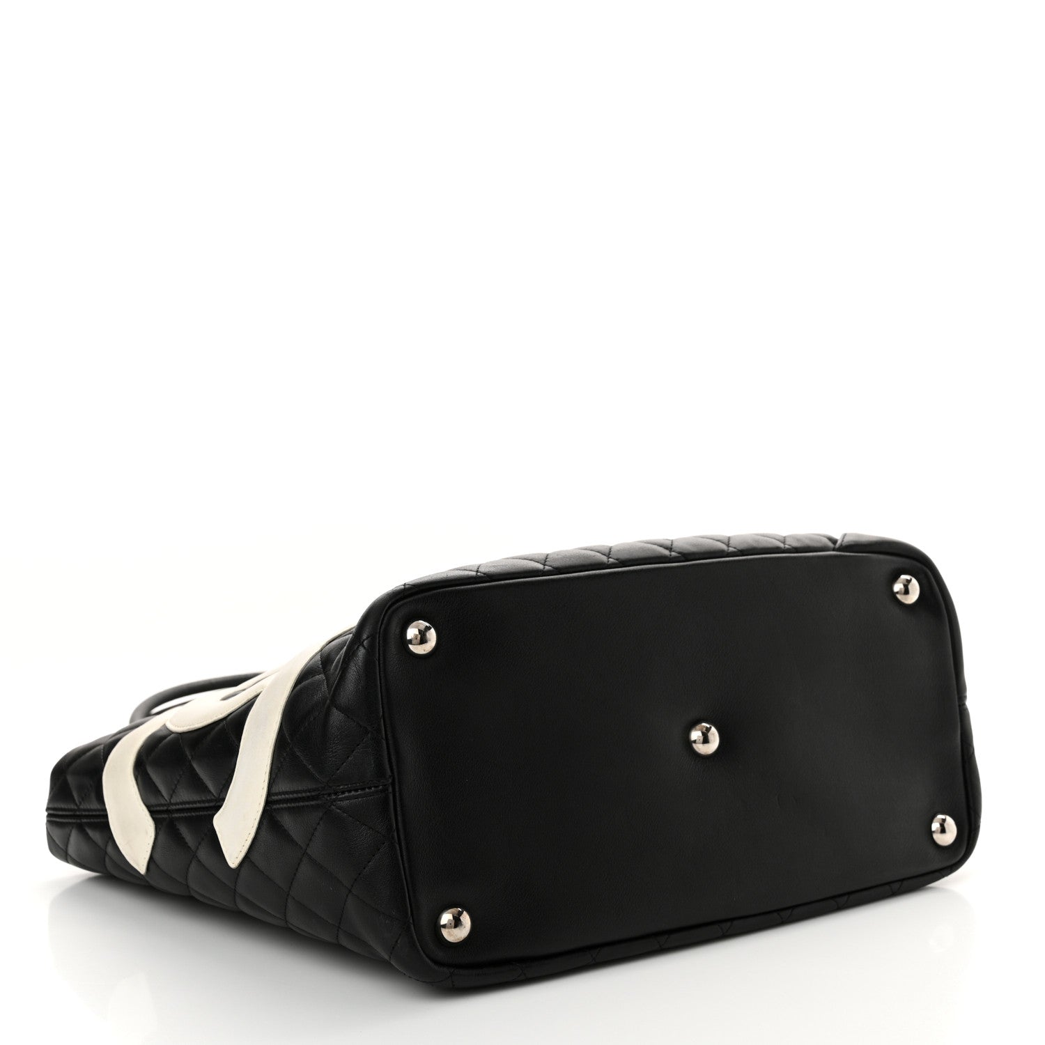 Chanel Calfskin Quilted Large Cambon Tote Black White 4 of 16