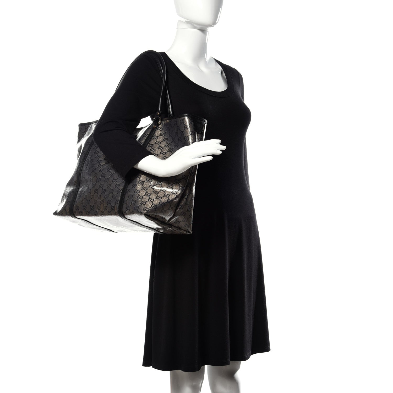 Gucci Crystal Monogram Large Joy Tote Navy 2 of 9