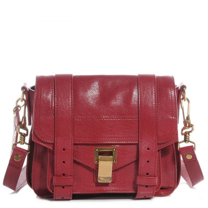 Proenza Schouler Leather PS1 Mini Pouch Messenger Bag Burgundy 1 of 8