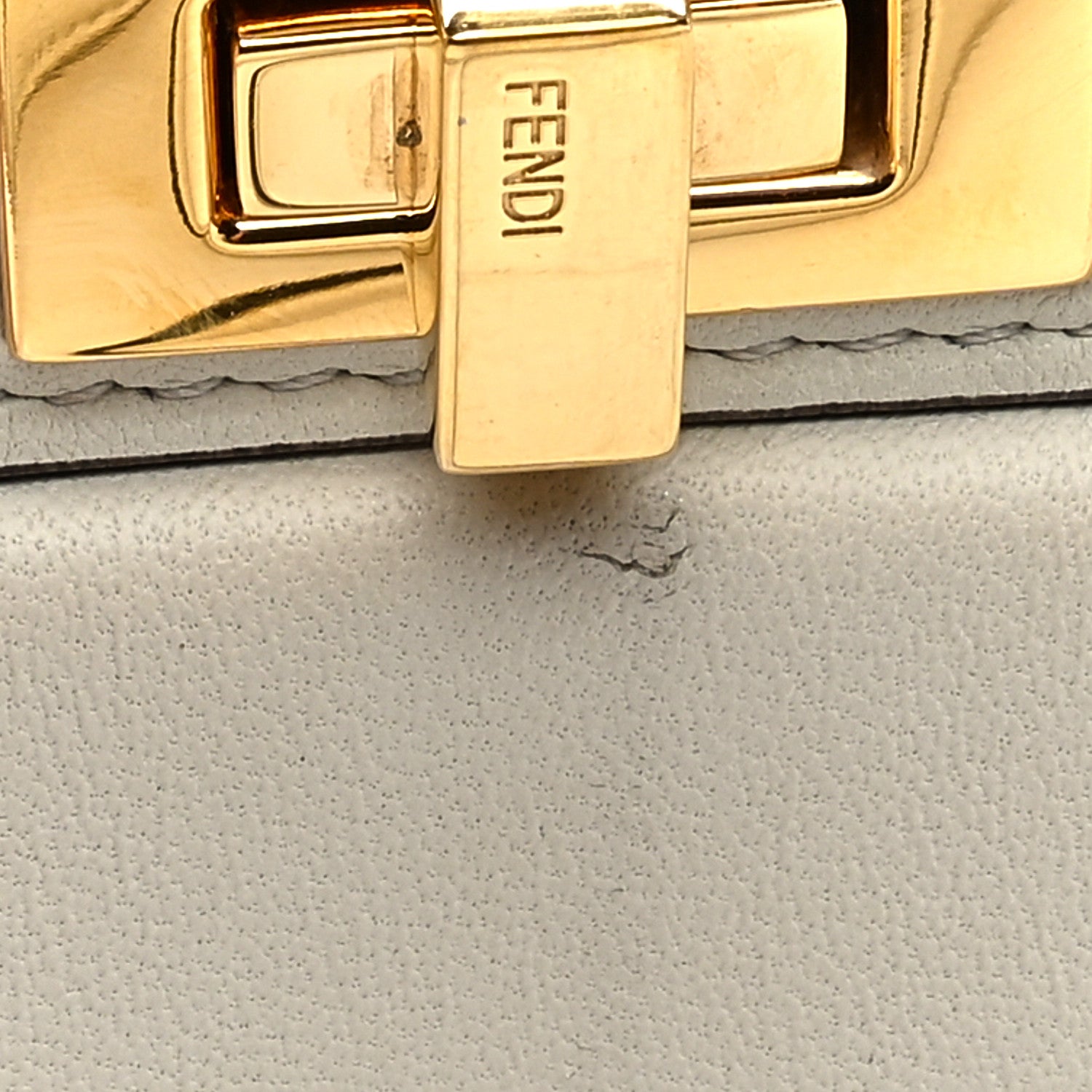 Fendi Shiny Nappa Petite Peekaboo I SEE U Satchel White 11 of 12