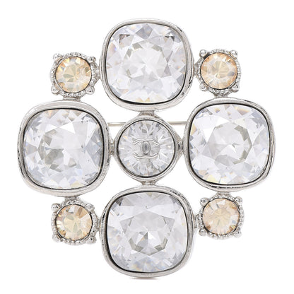 Chanel Crystal CC Brooch Silver 1 of 4