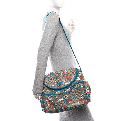 Gucci GG Supreme Monogram Space Cats Diaper Bag Turquoise 2 of 11