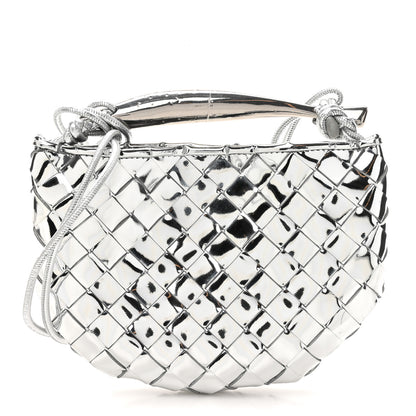 Bottega Veneta Mirror Laminated Nappa Intrecciato Mini Sardine Bag Silver 1 of 8